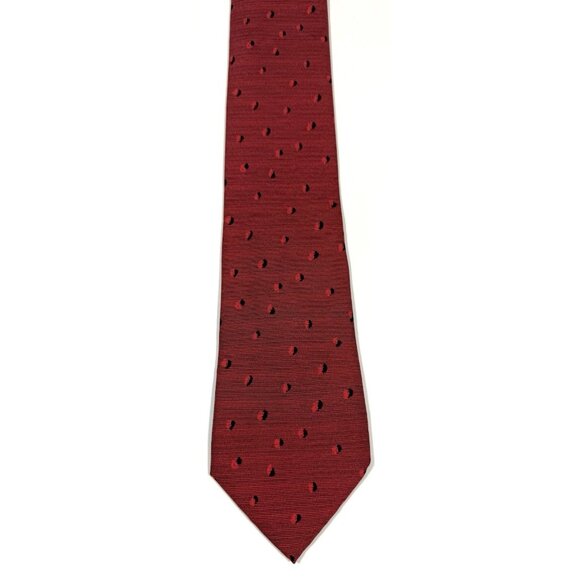 Hermes Mens Necktie 100% Silk Red Abstract Geometric Designer Tie Made In France - Picture 3 of 9